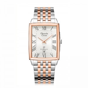 Alexandre Christie AC 8708 Silver Rosegold White Man Slim Elegance MDBTRSLRM